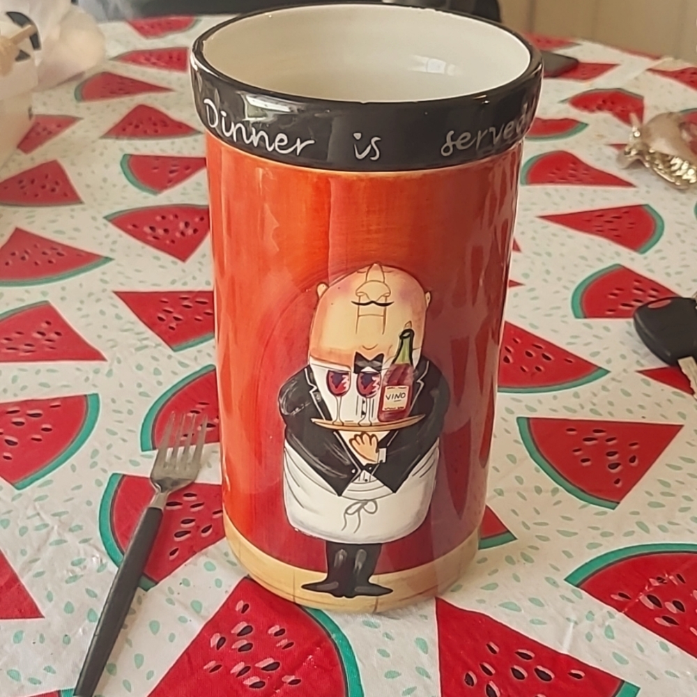 Fat chef utensil holder